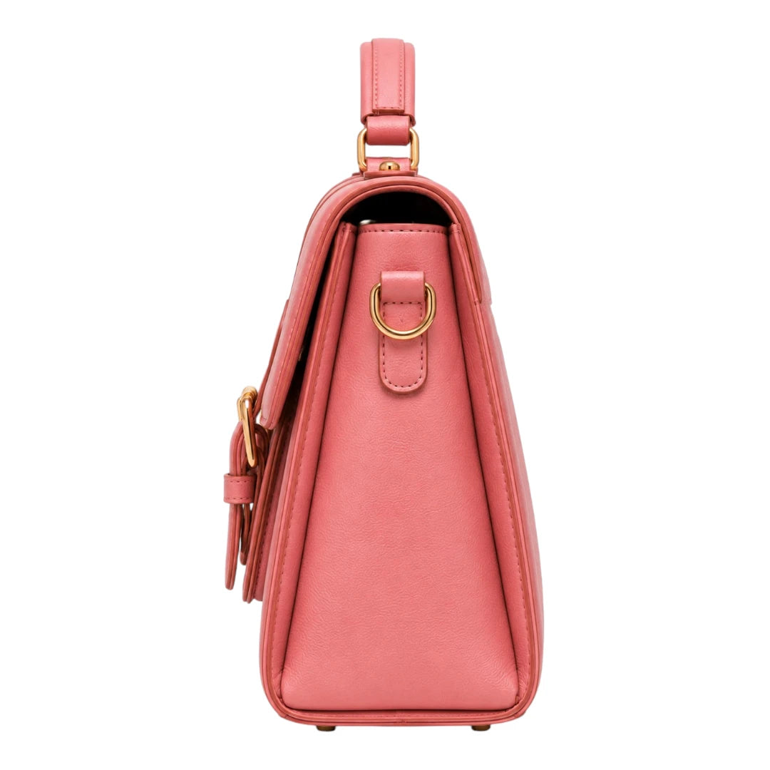 Robiy Elegant Satchel Bag - Vintage Pink Top-Handle Handbag for Women