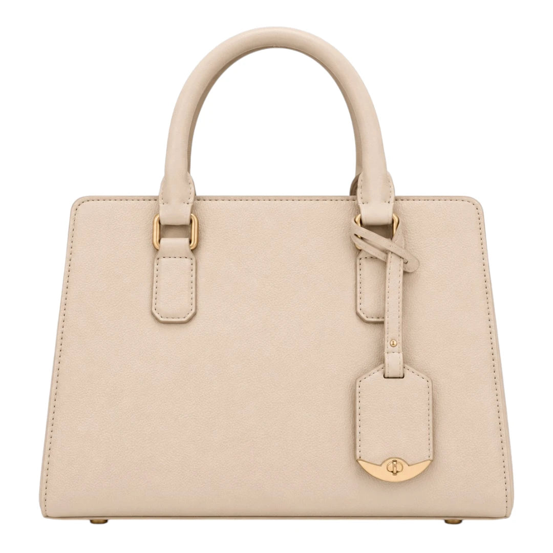 Robiy Luxe Satchel Handbag - Classic Beige Work & Everyday Shoulder Bag