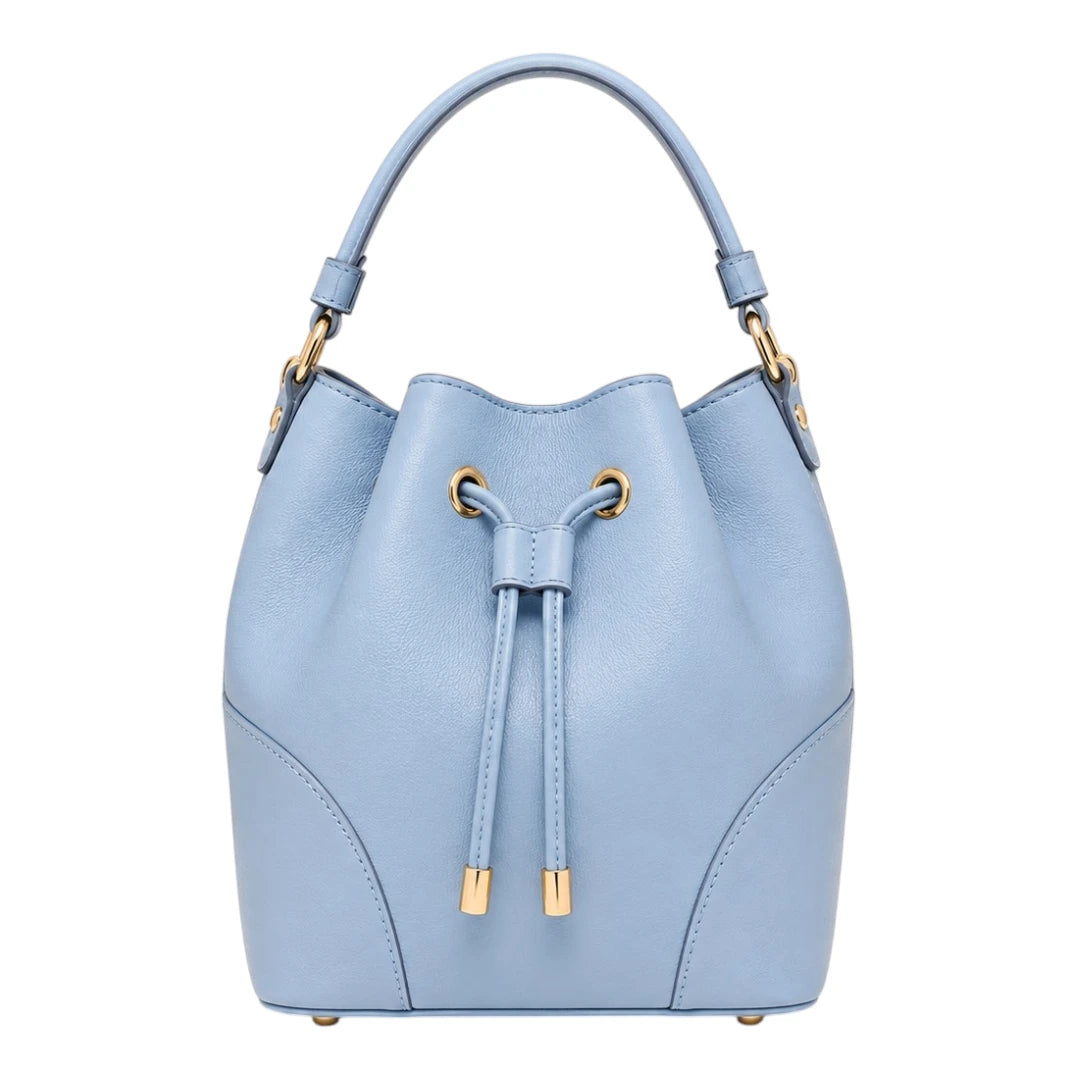 Robiy Elegant Bucket Bag - Light Blue Drawstring Handbag for Women