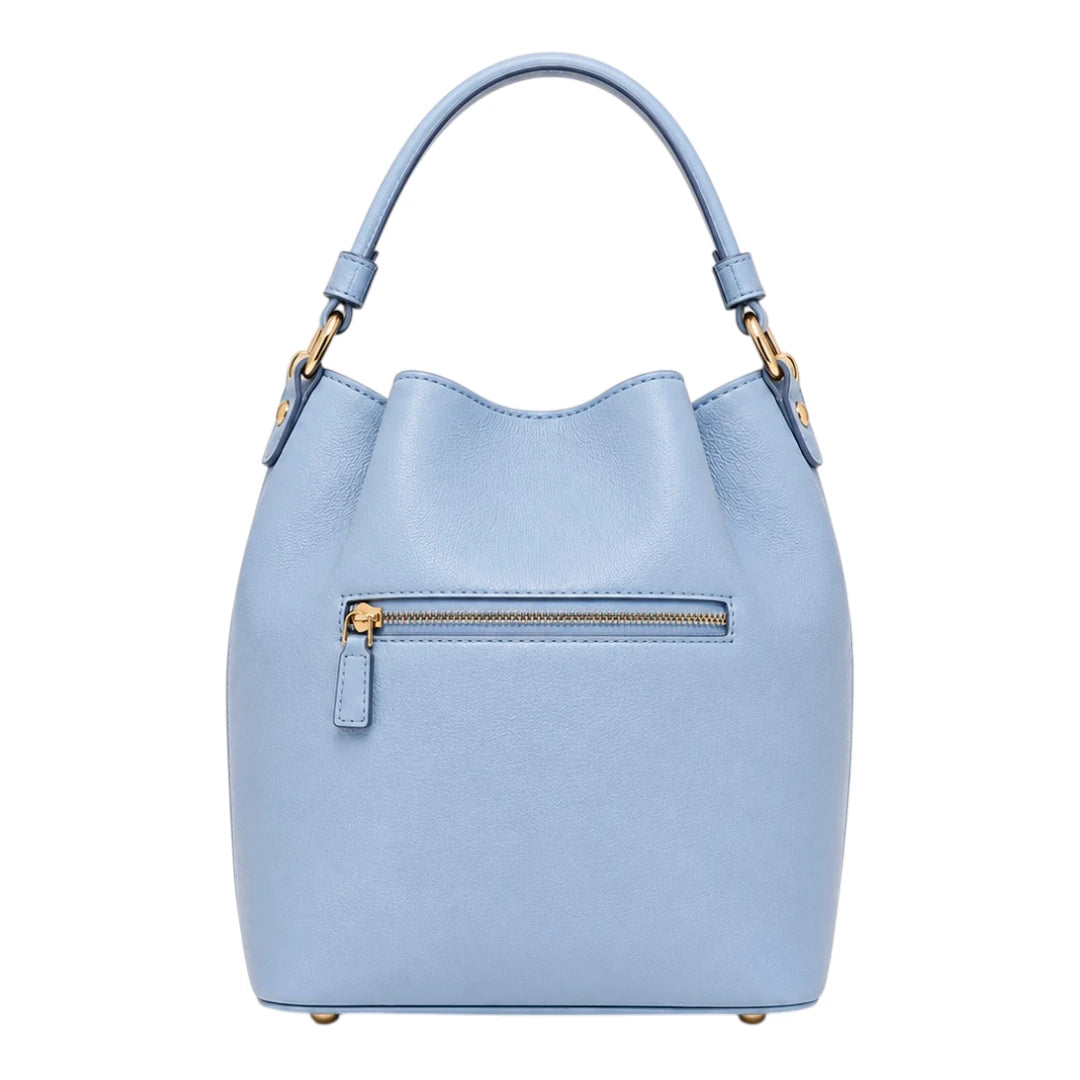 Robiy Elegant Bucket Bag - Light Blue Drawstring Handbag for Women