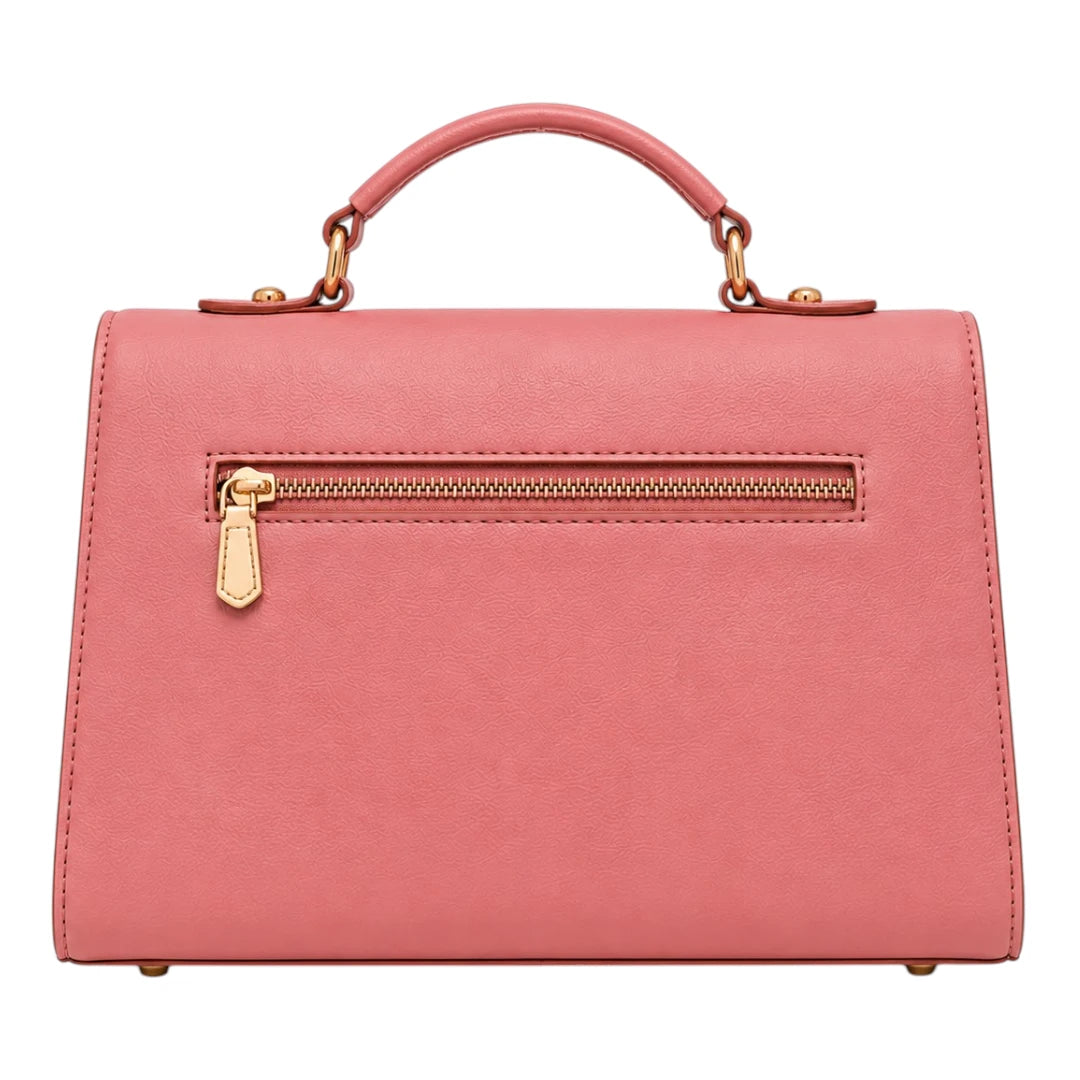 Robiy Elegant Satchel Bag - Vintage Pink Top-Handle Handbag for Women