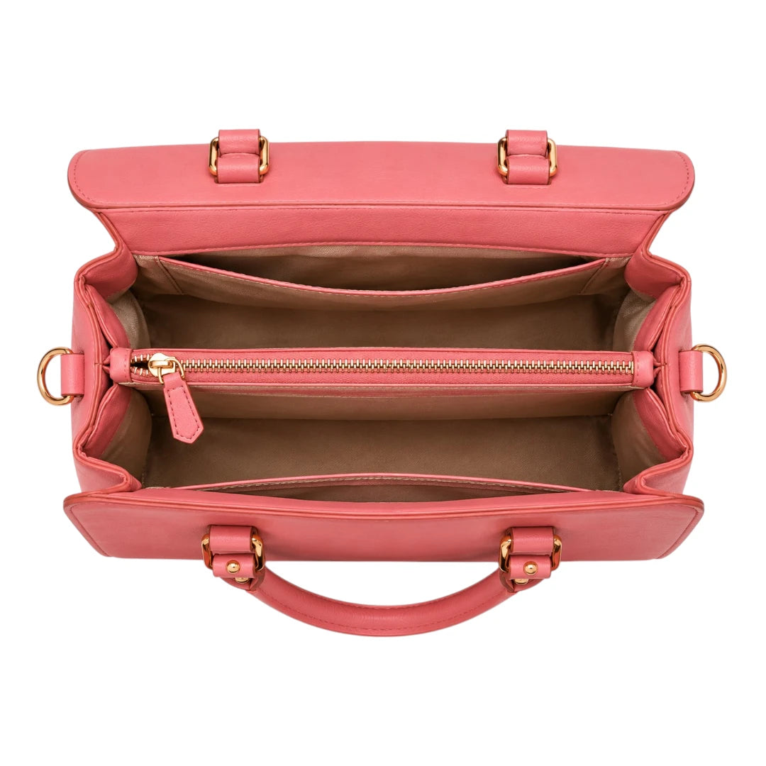 Robiy Elegant Satchel Bag - Vintage Pink Top-Handle Handbag for Women