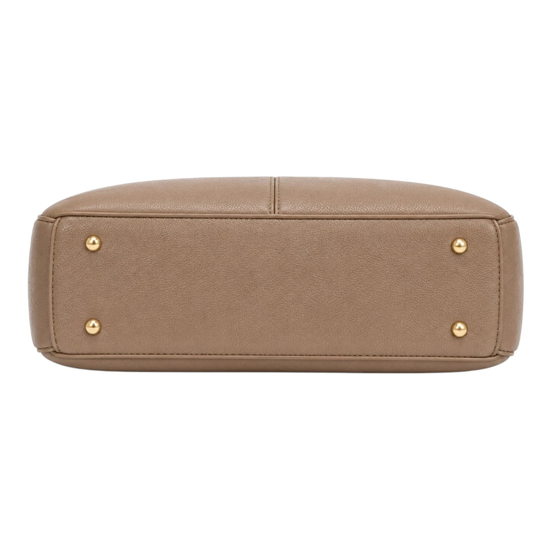 Robiy Elegant Shoulder Bag - Classic Taupe Hobo Handbag for Women