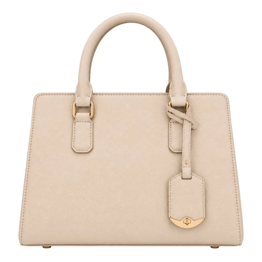 Robiy Luxe Satchel Handbag - Classic Beige Work & Everyday Shoulder Bag