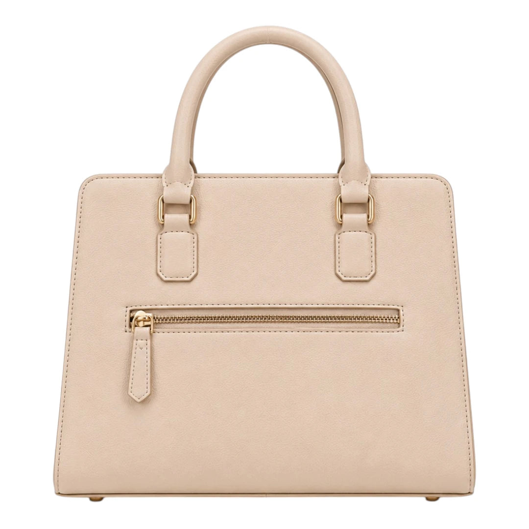 Robiy Luxe Satchel Handbag - Classic Beige Work & Everyday Shoulder Bag