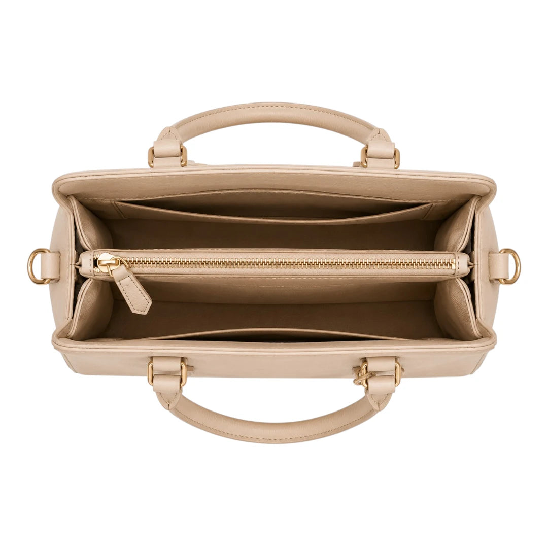 Robiy Luxe Satchel Handbag - Classic Beige Work & Everyday Shoulder Bag